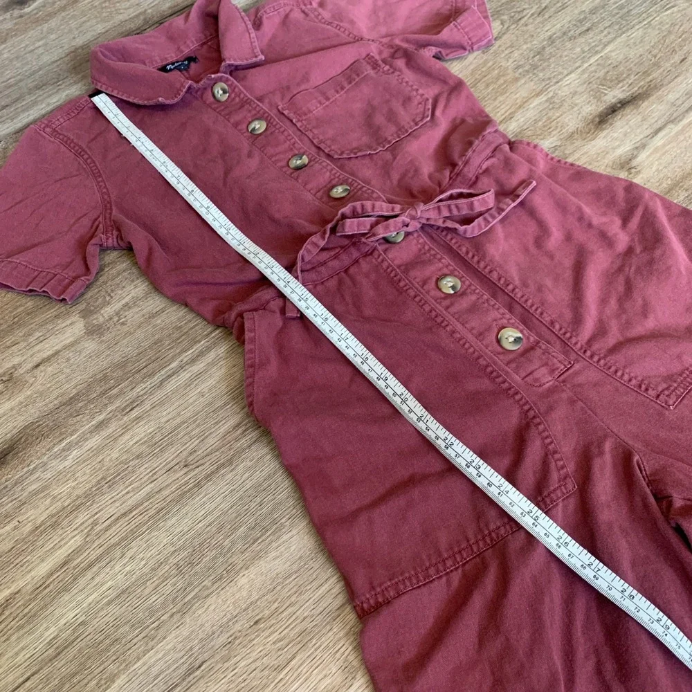 Madewell Wide Leg Button Up Jumpsuit in Ruby Red - Size 2 Womens - Picture 7 of 9